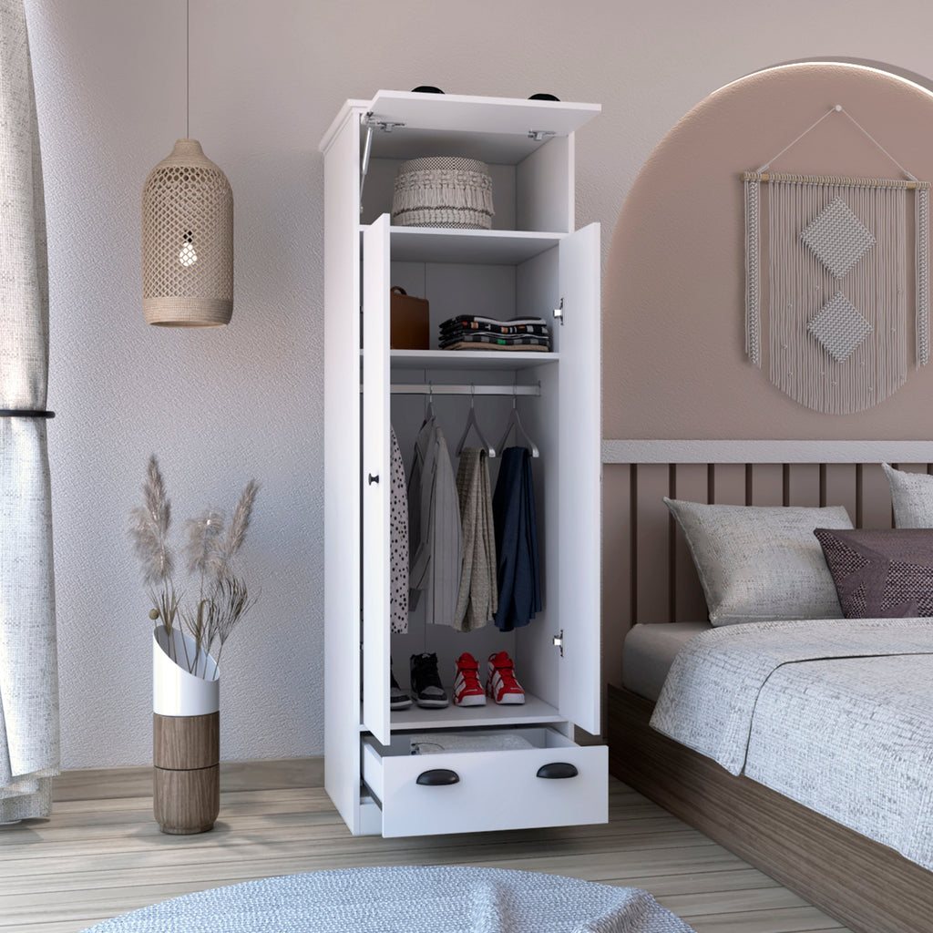 Dresser Closet with Upper Storage and Hanging Space