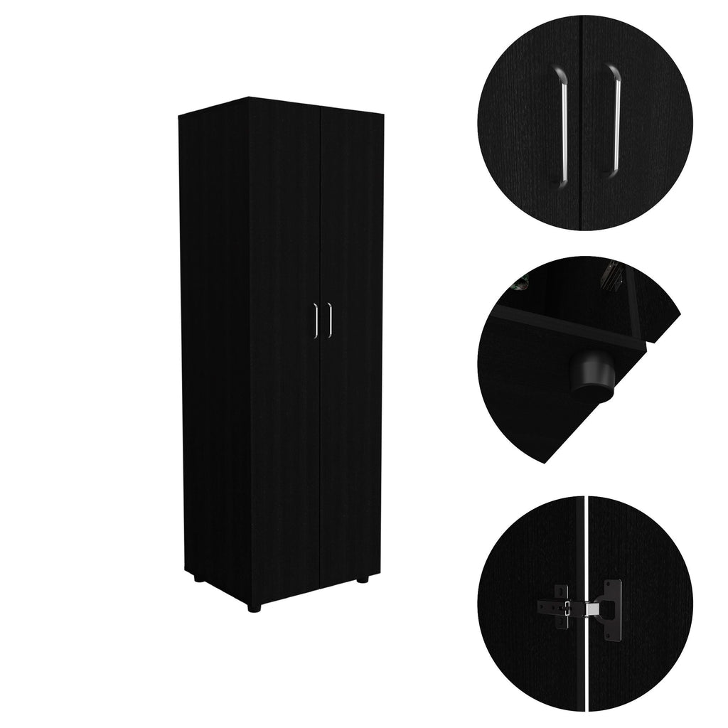 Armoire-Organiser 70.8"H with Two Shelves, Rod, and Double Door Cabinet