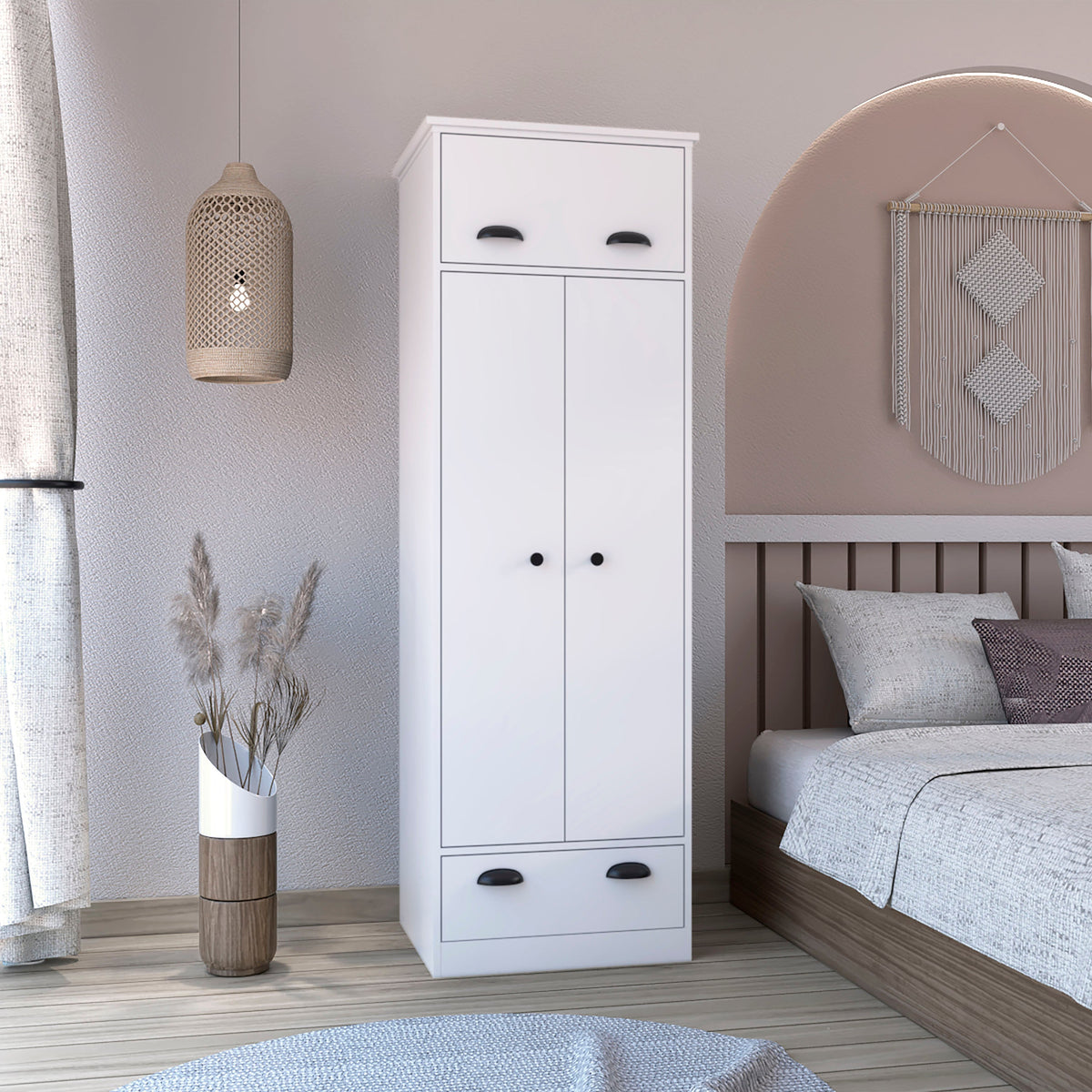 Dresser Closet with Upper Storage and Hanging Space