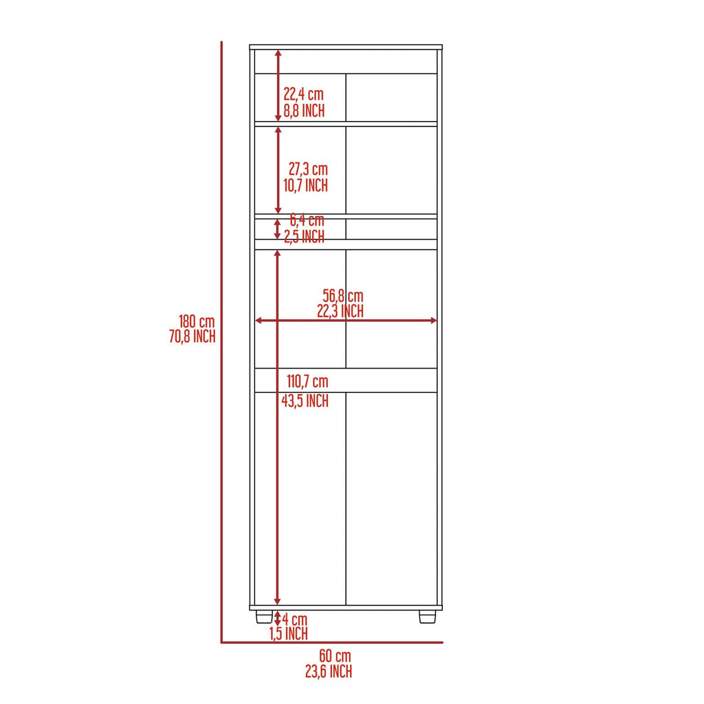 Armoire-Organiser 70.8"H with Two Shelves, Rod, and Double Door Cabinet