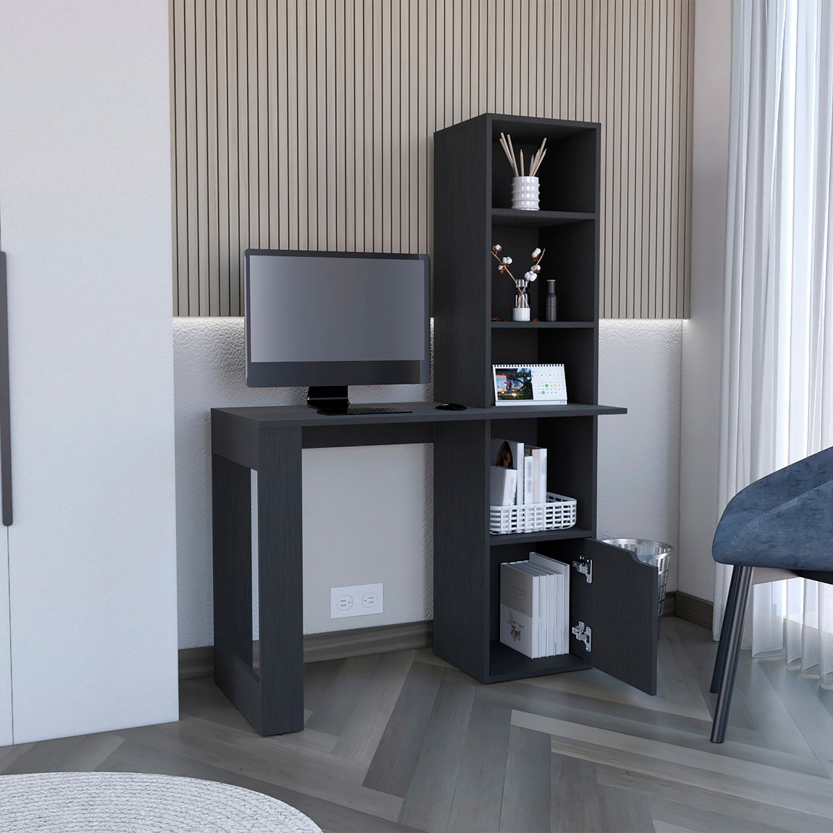 Writing Desk With Bookcase and Cabinet