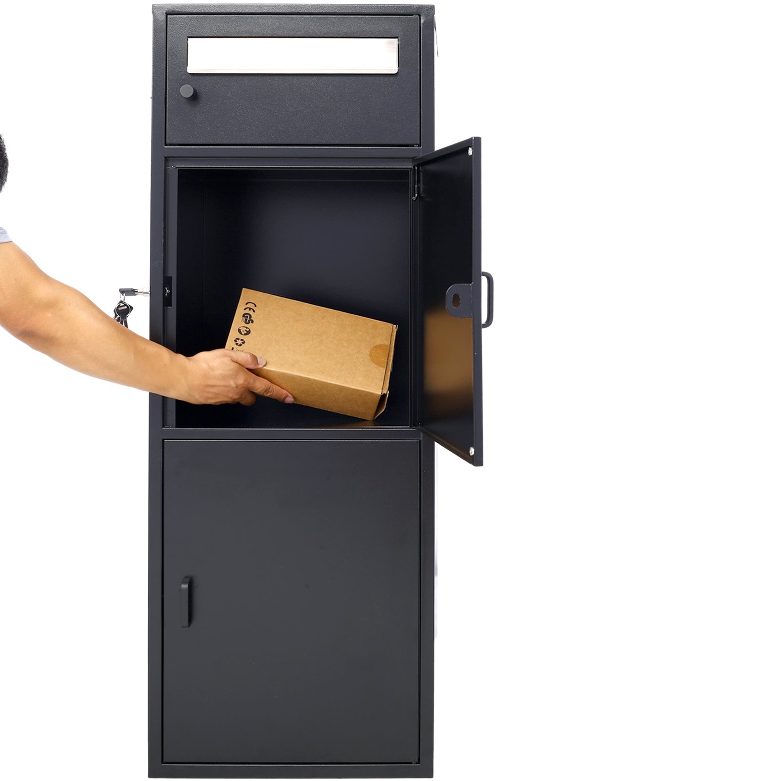 Large Steel Freestanding Floor Parcel Package Drop