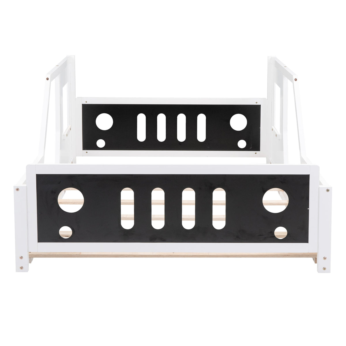 Full Size Classic Car-Shaped Platform Bed with Wheels