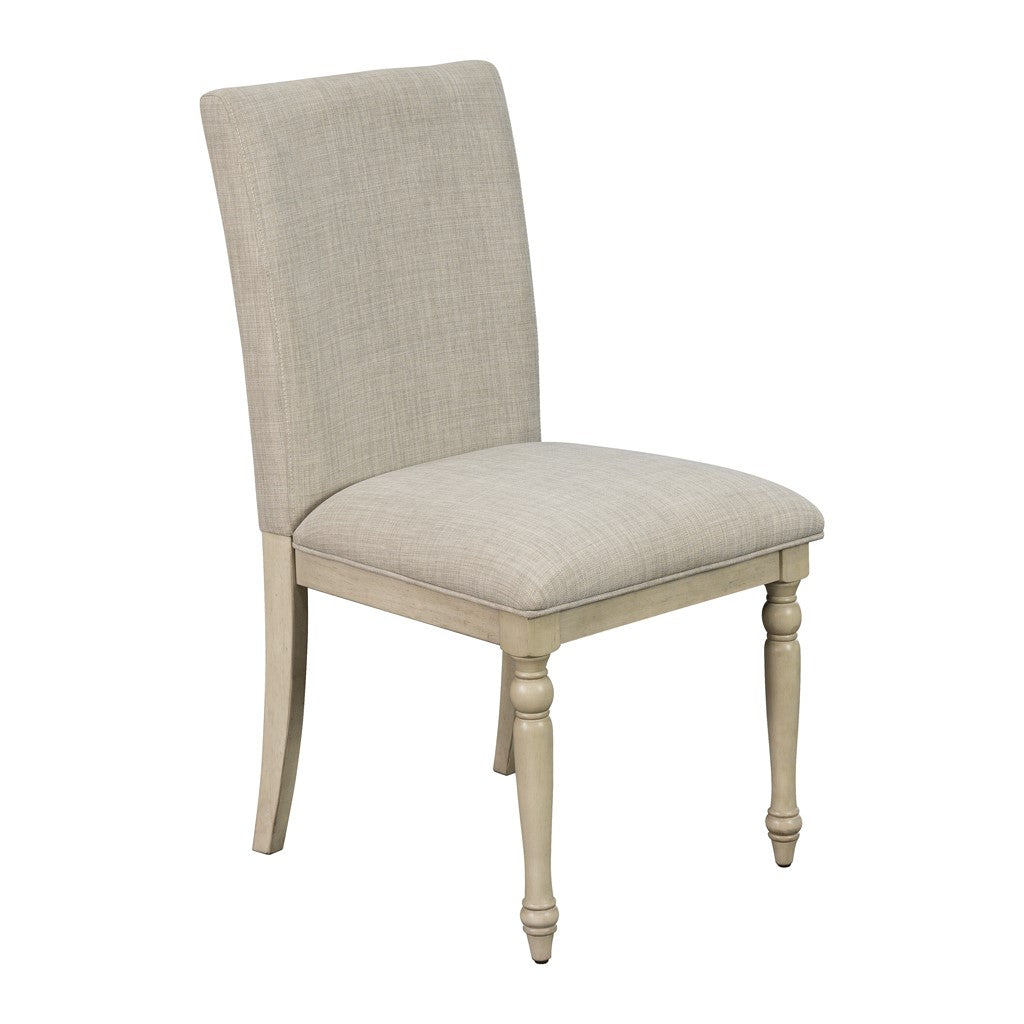 Upholstered Dining Chair with Turned Wood Legs Set of 2