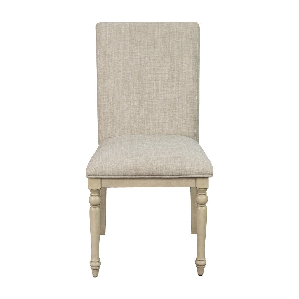 Upholstered Dining Chair with Turned Wood Legs Set of 2