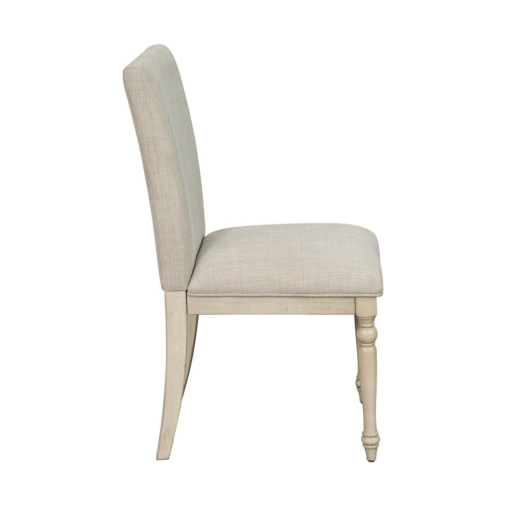 Upholstered Dining Chair with Turned Wood Legs Set of 2