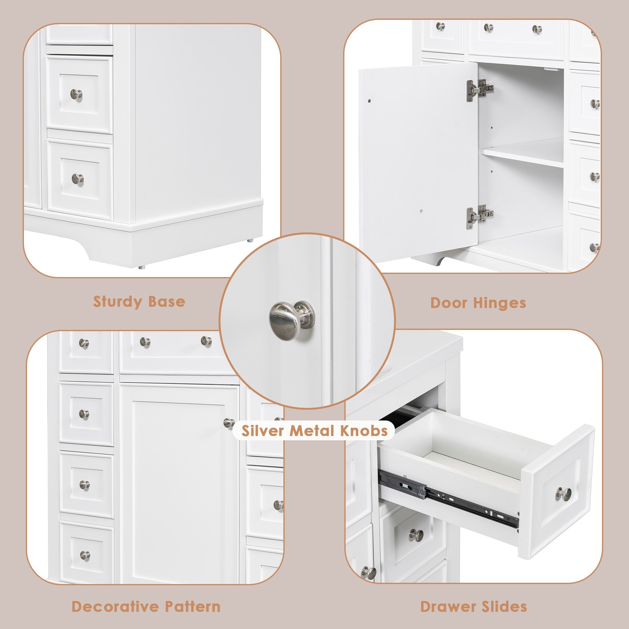 36" Bathroom Vanity without Sink, Cabinet Base Only