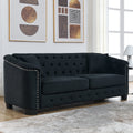 77-Inch Modern Chesterfield Velvet Sofa