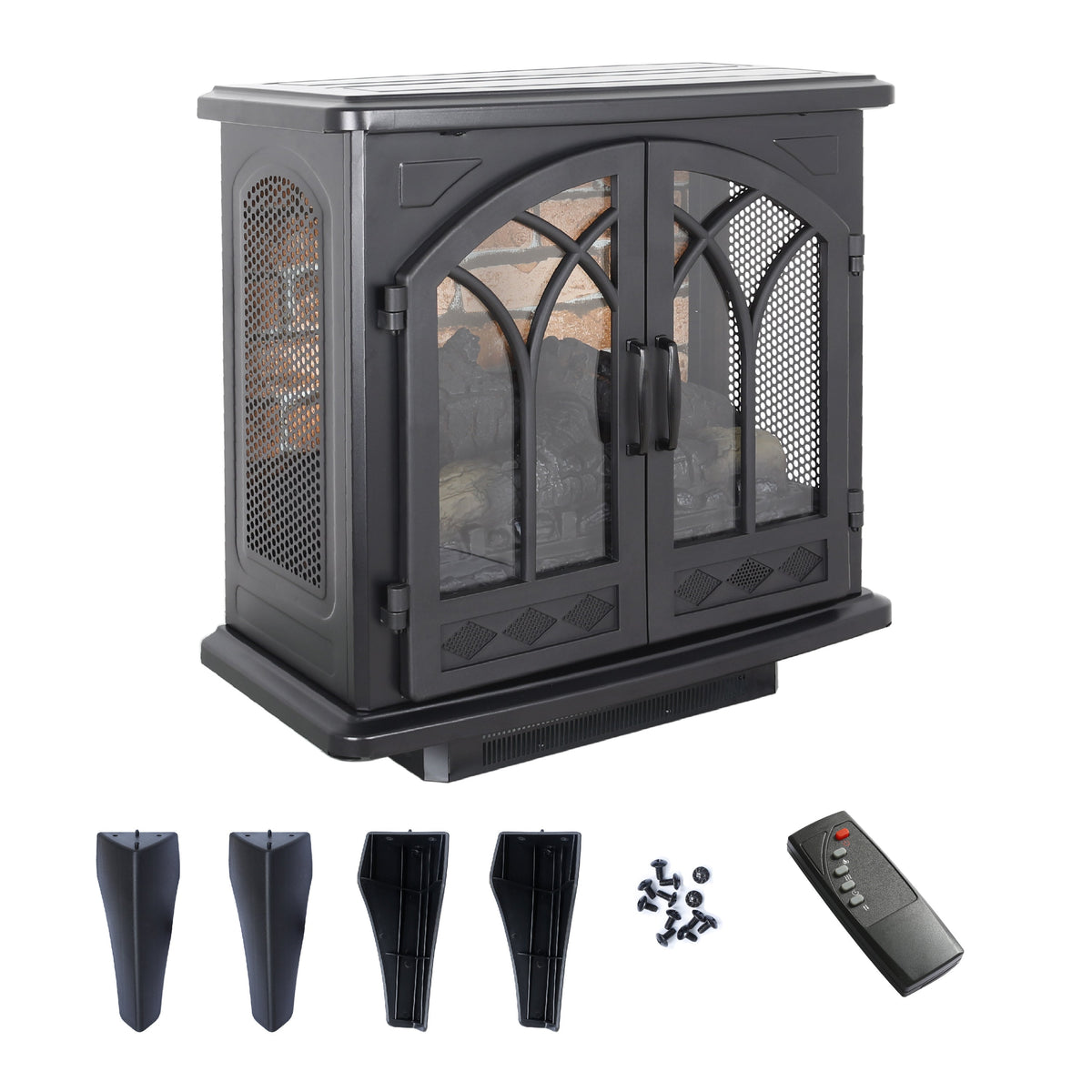 24 Inch 3D Flame Electric Infrared Quartz Fireplace Stove