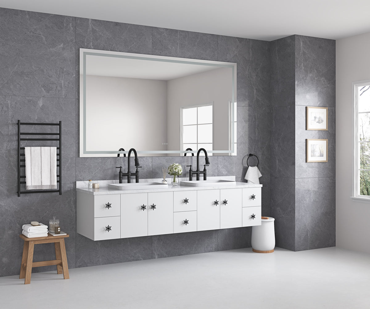LED Bathroom Mirror 84"x48" with Front and Backlight