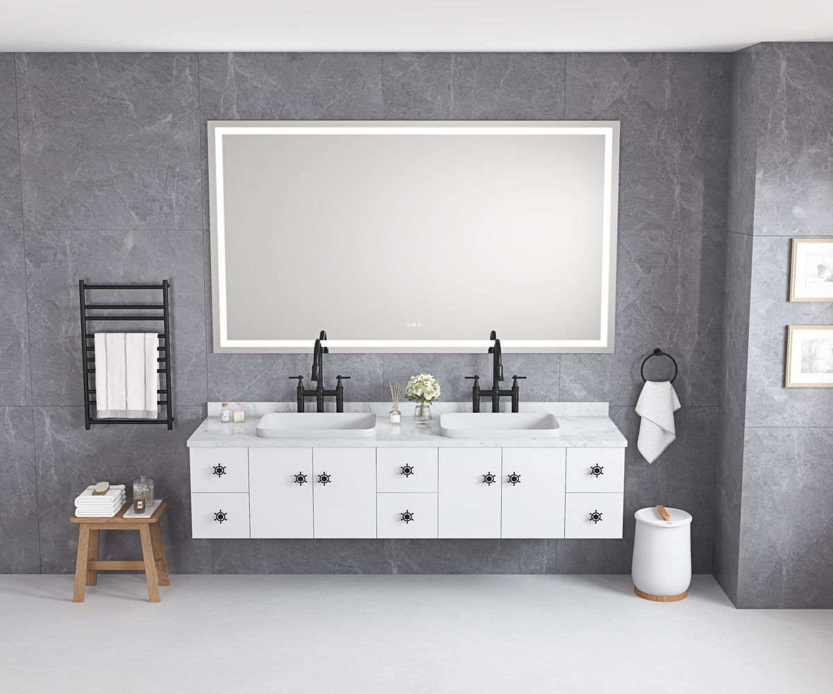 LED Bathroom Mirror 84"x48" with Front and Backlight