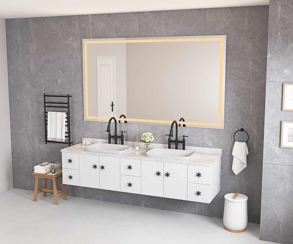 LED Bathroom Mirror 84"x48" with Front and Backlight