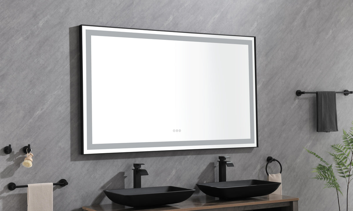 Framed LED Single Bathroom Vanity Mirror