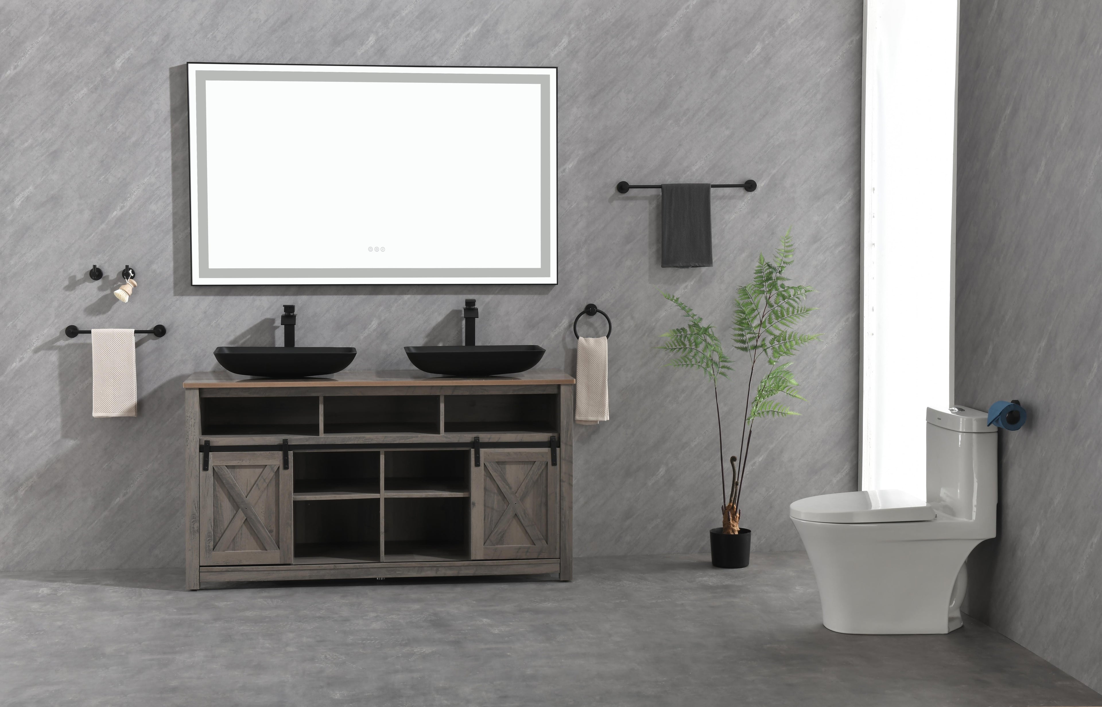 Framed LED Single Bathroom Vanity Mirror