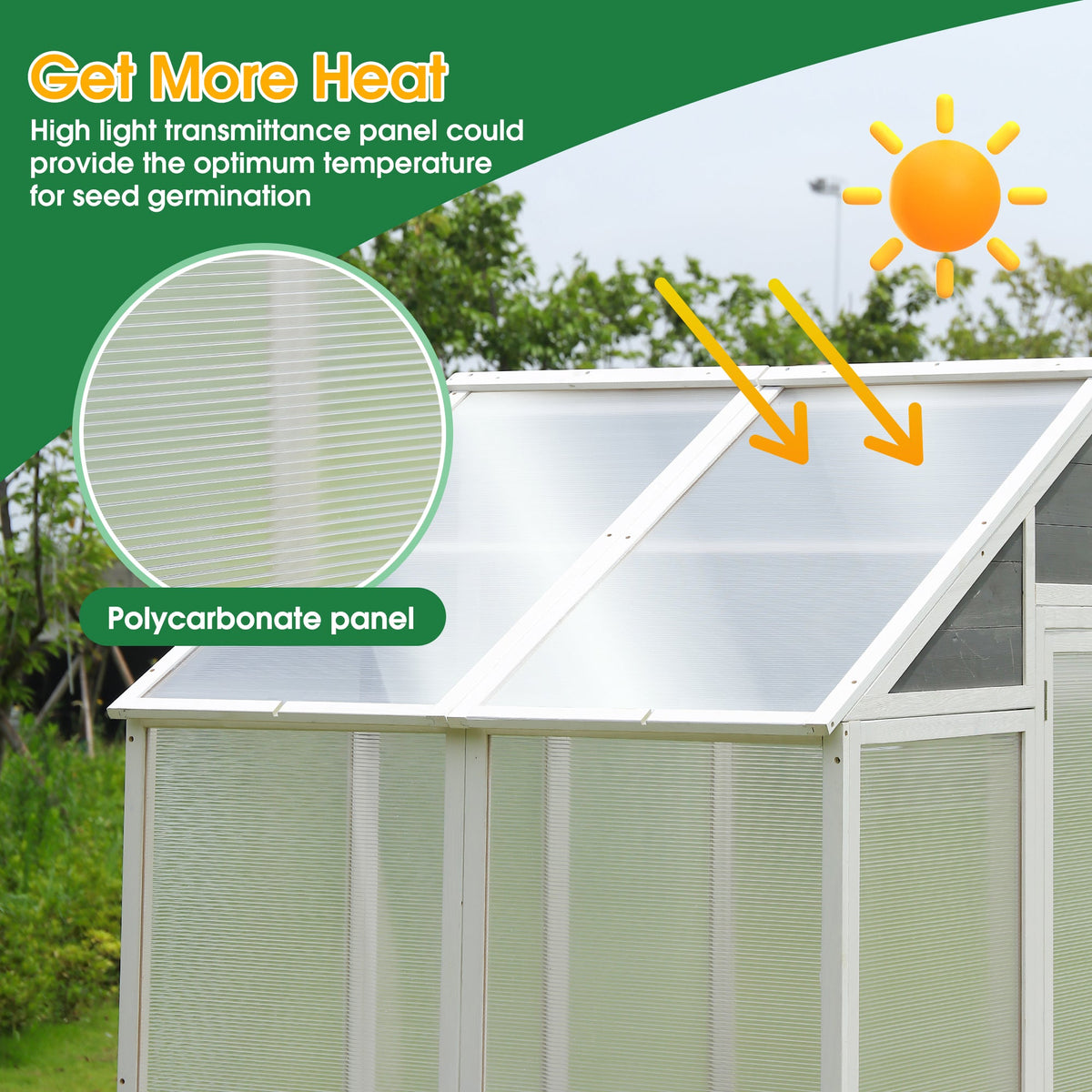 Wooden Greenhouse Polycarbonate Garden Shed for Plants