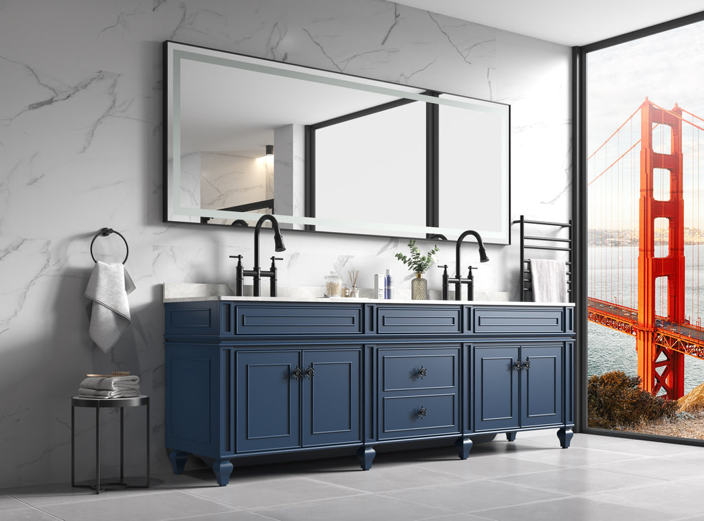 Framed LED Single Bathroom Vanity Mirror