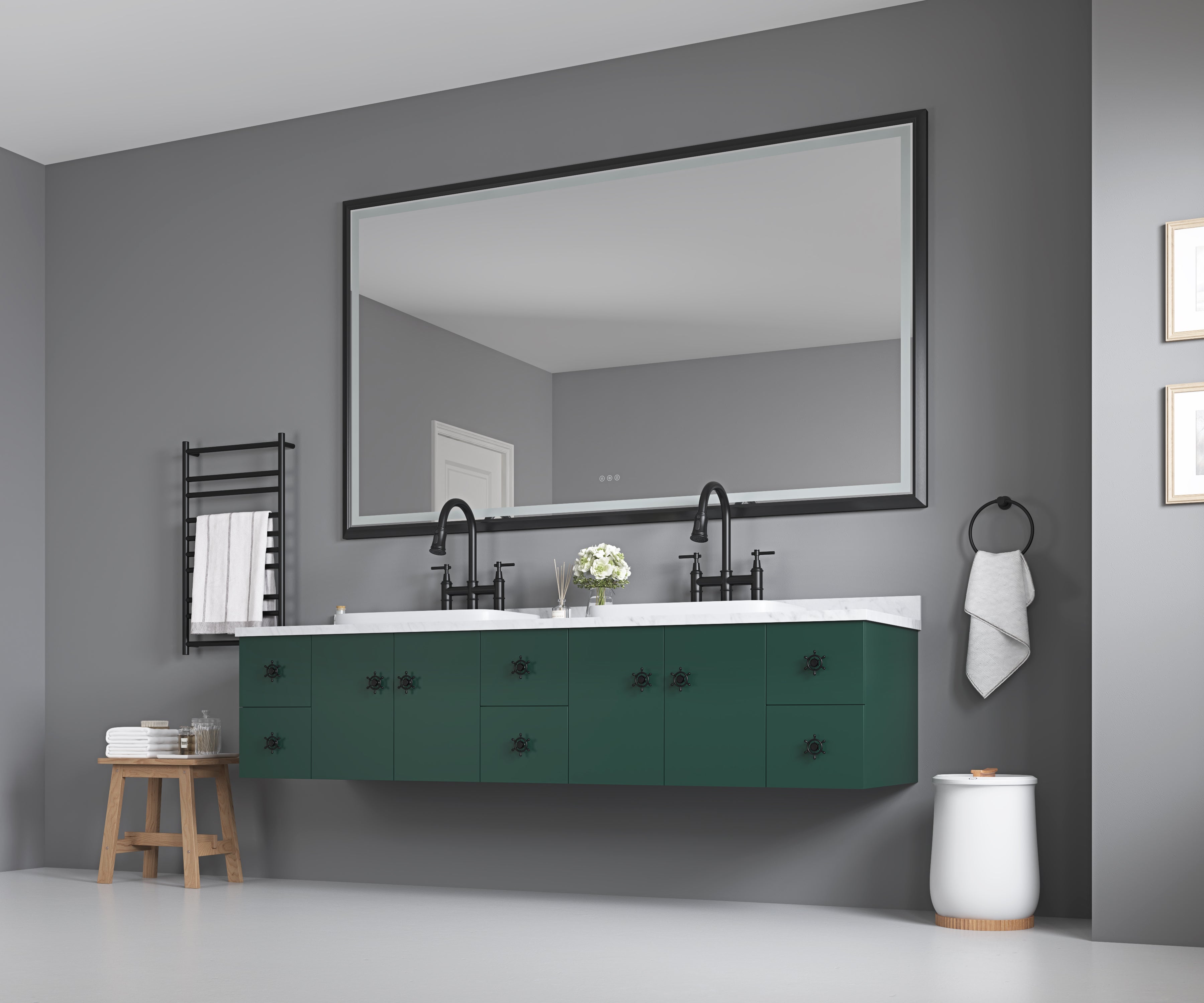 72 Inch W x 48 Inch H Oversized Rectangular Bathroom Mirror