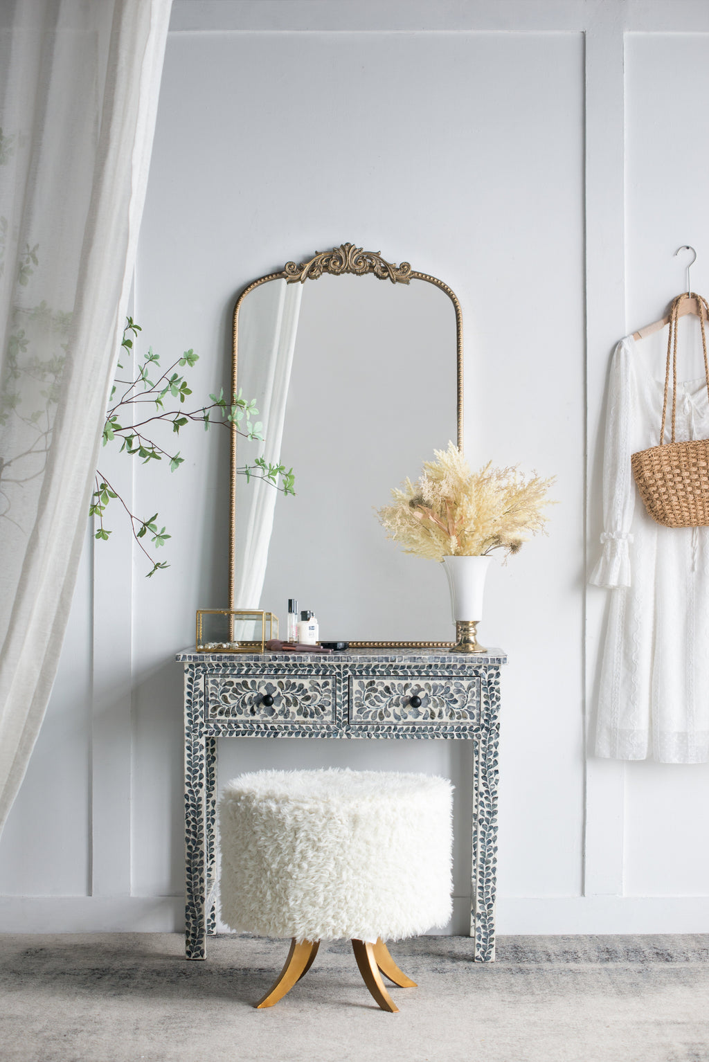 Full Length Mirror with Faux Wooden Frame