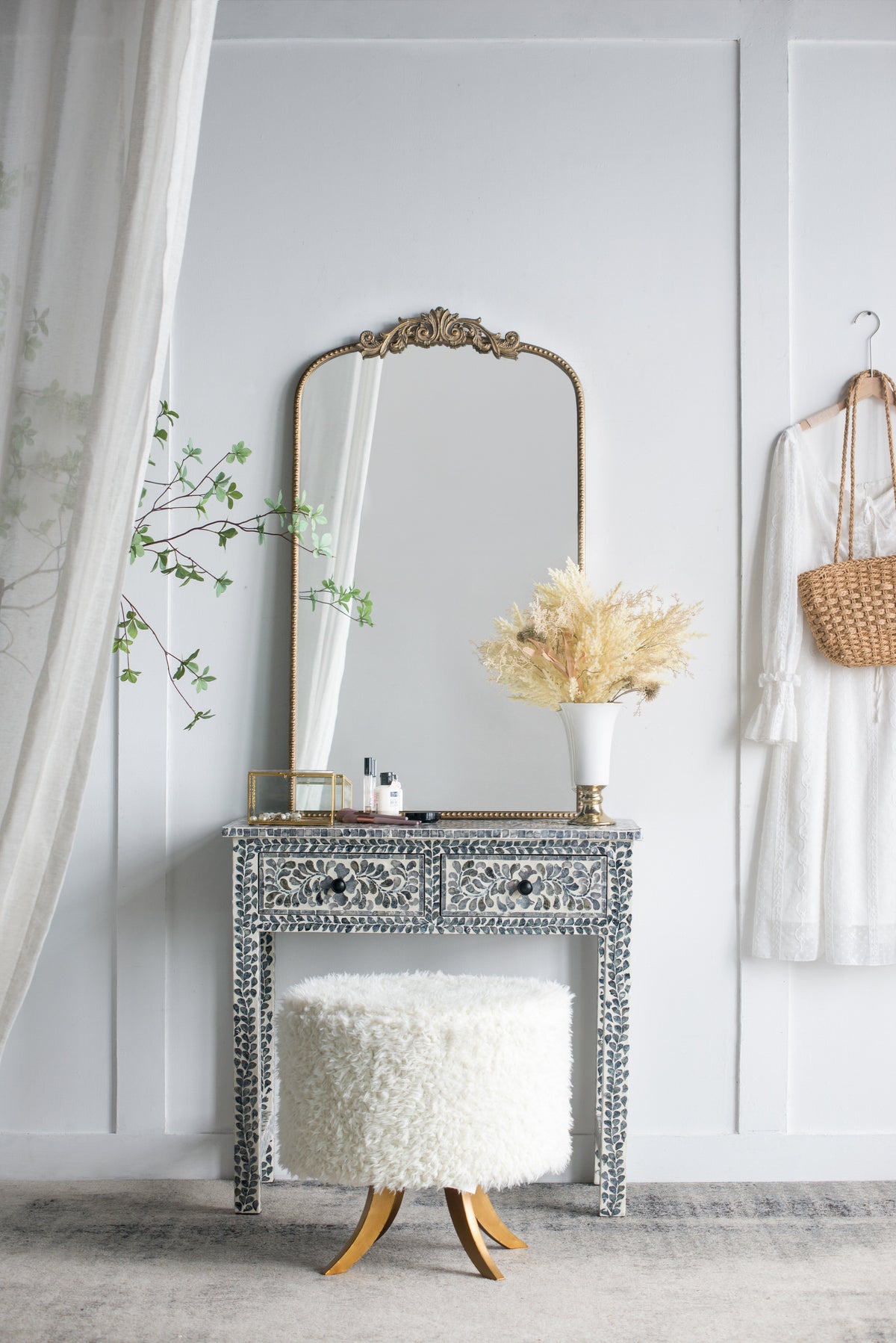 Full Length Mirror with Faux Wooden Frame