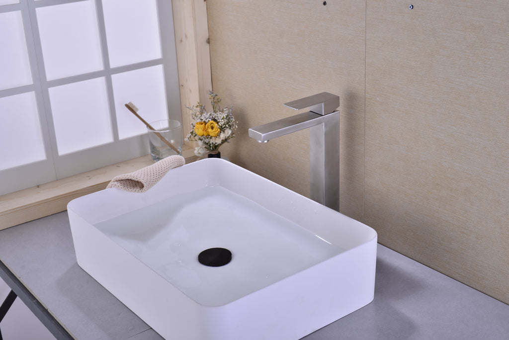 Single Handle Sink Brushed Nickel Vanity Bathroom Faucet