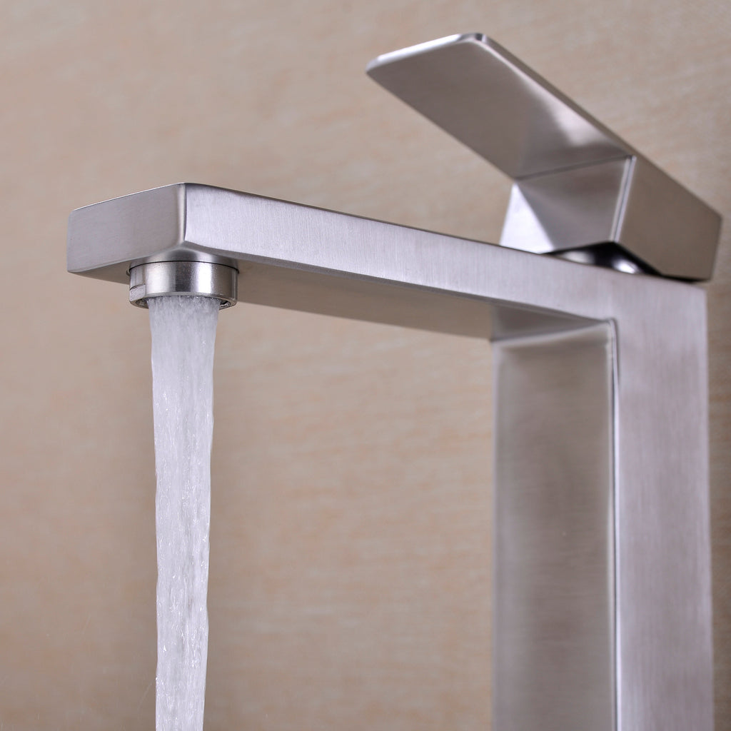 Single Handle Sink Brushed Nickel Vanity Bathroom Faucet