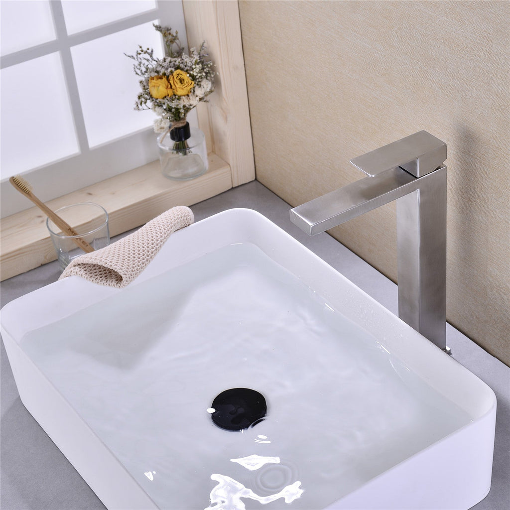 Single Handle Sink Brushed Nickel Vanity Bathroom Faucet