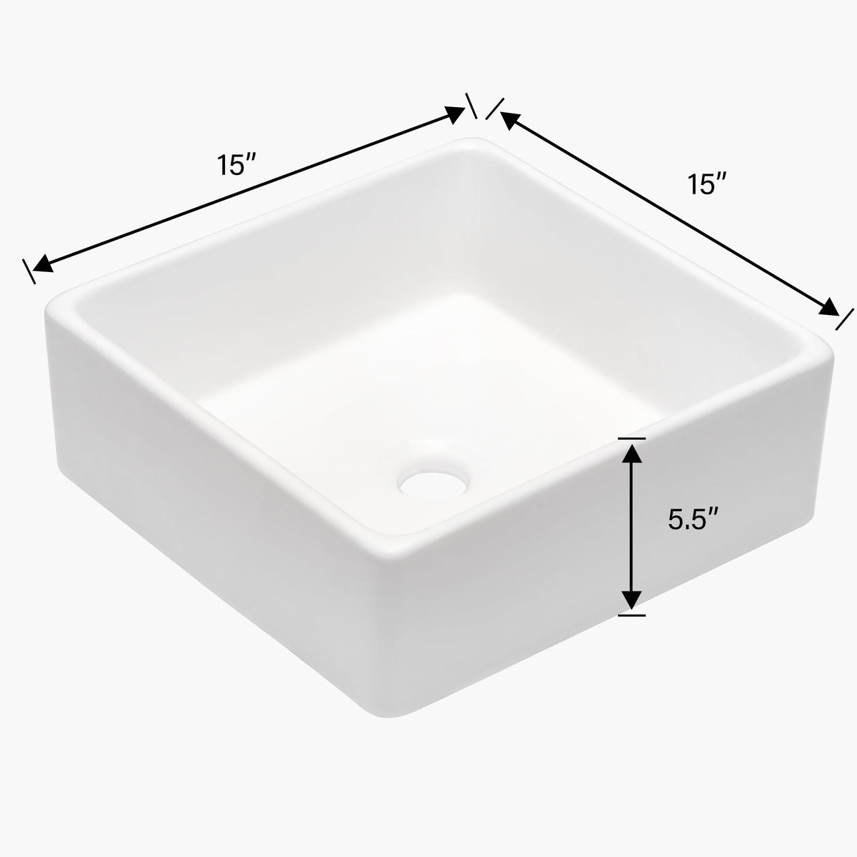 15x15 Inch Modern Bathroom Vessel Sink