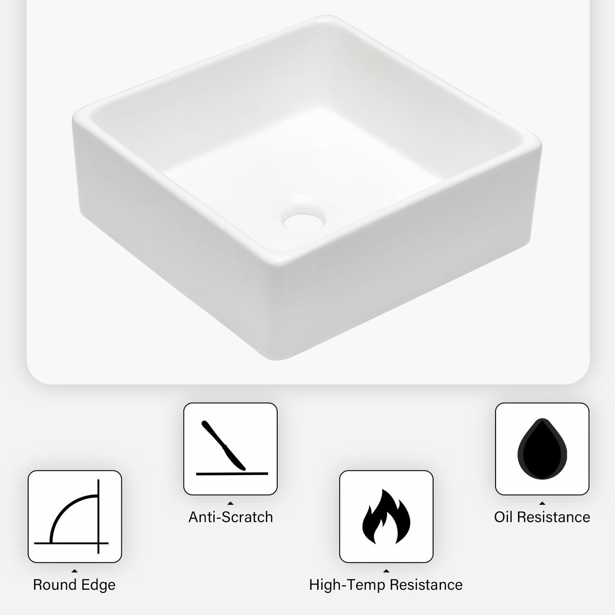 15x15 Inch Modern Bathroom Vessel Sink
