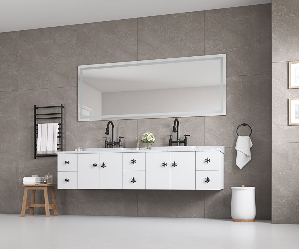 LED Bathroom Mirror 72" x 36" with Front and Backlight