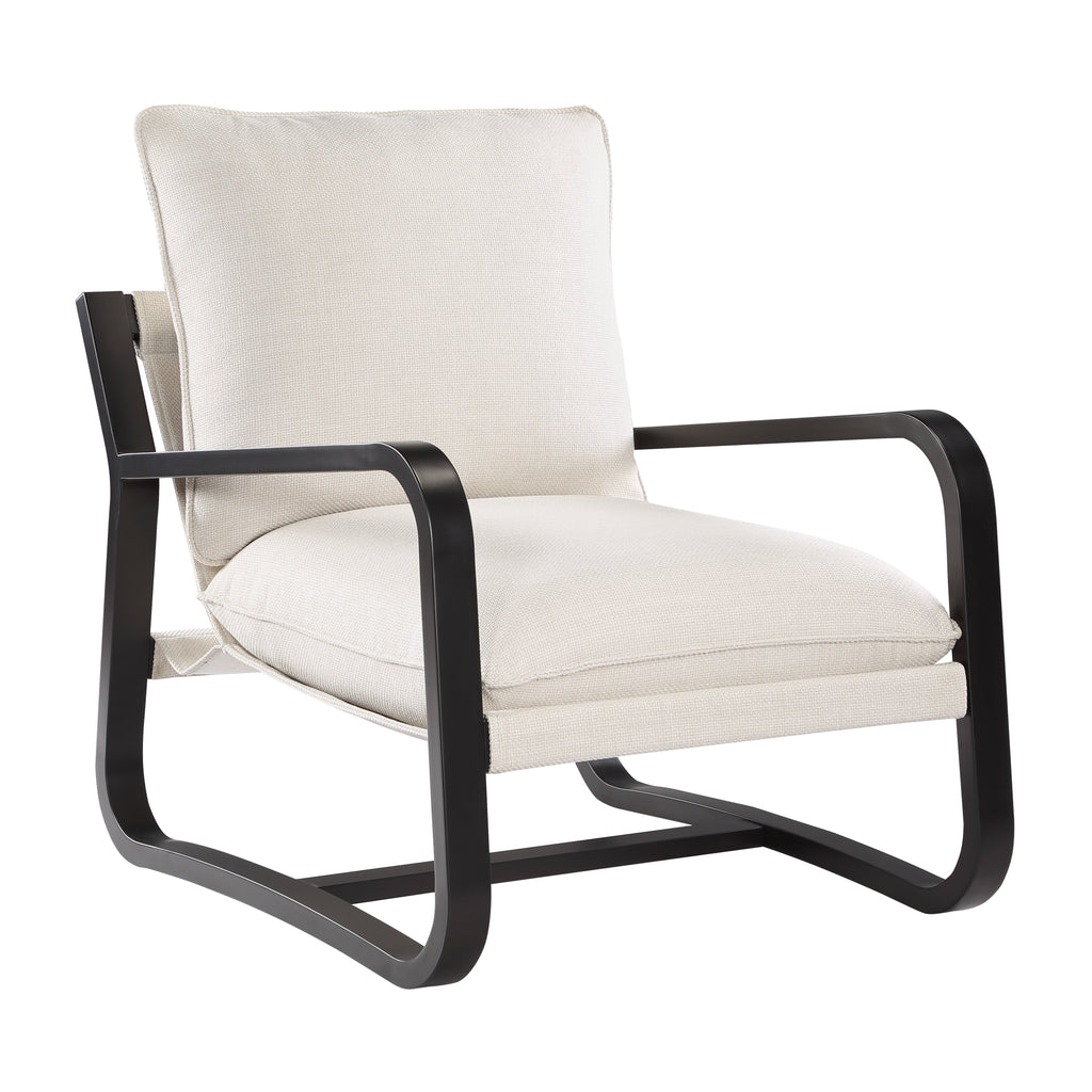 Blaire Sling Chair Upholstered in Oatmeal Fabric