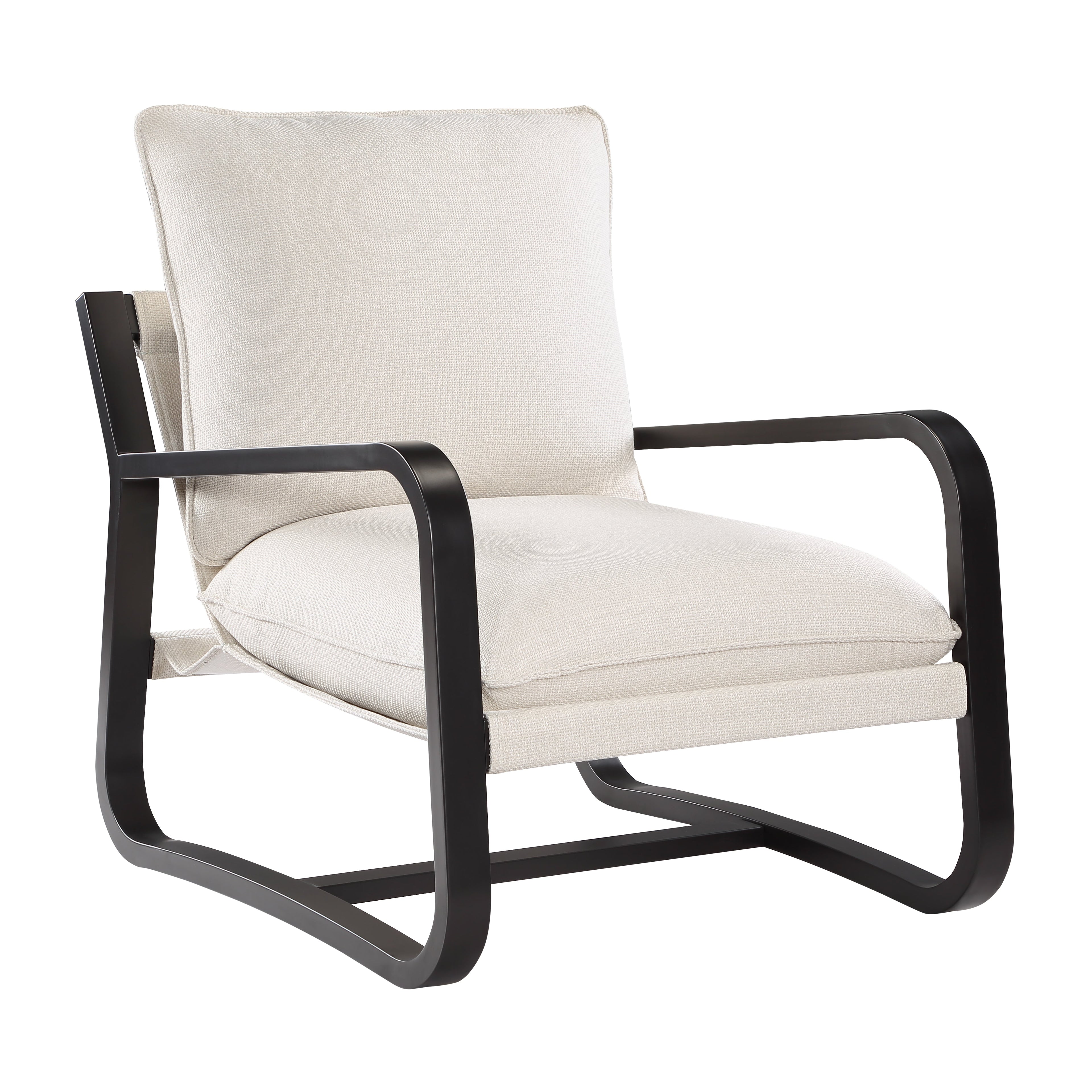 Blaire Sling Chair Upholstered in Oatmeal Fabric