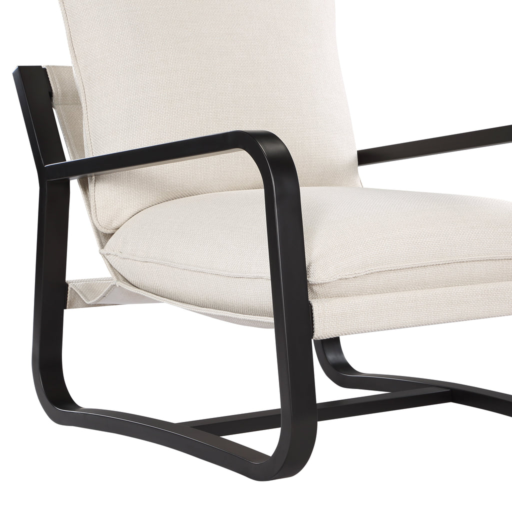 Blaire Sling Chair Upholstered in Oatmeal Fabric