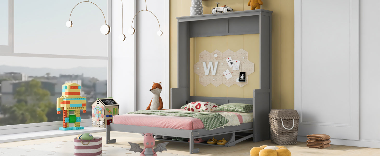 Queen Size Murphy Bed with Shelf