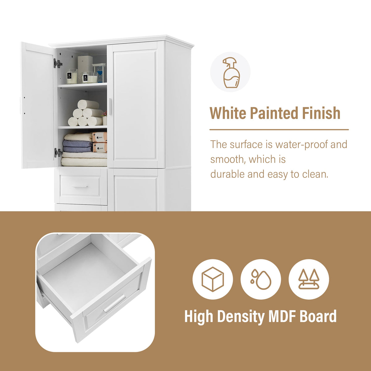 Tall and Wide Storage Cabinet with Doors