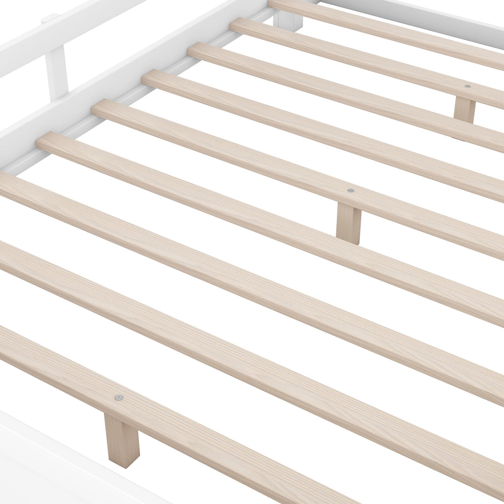 Wood Full Size Platform Bed with Built-in LED Light