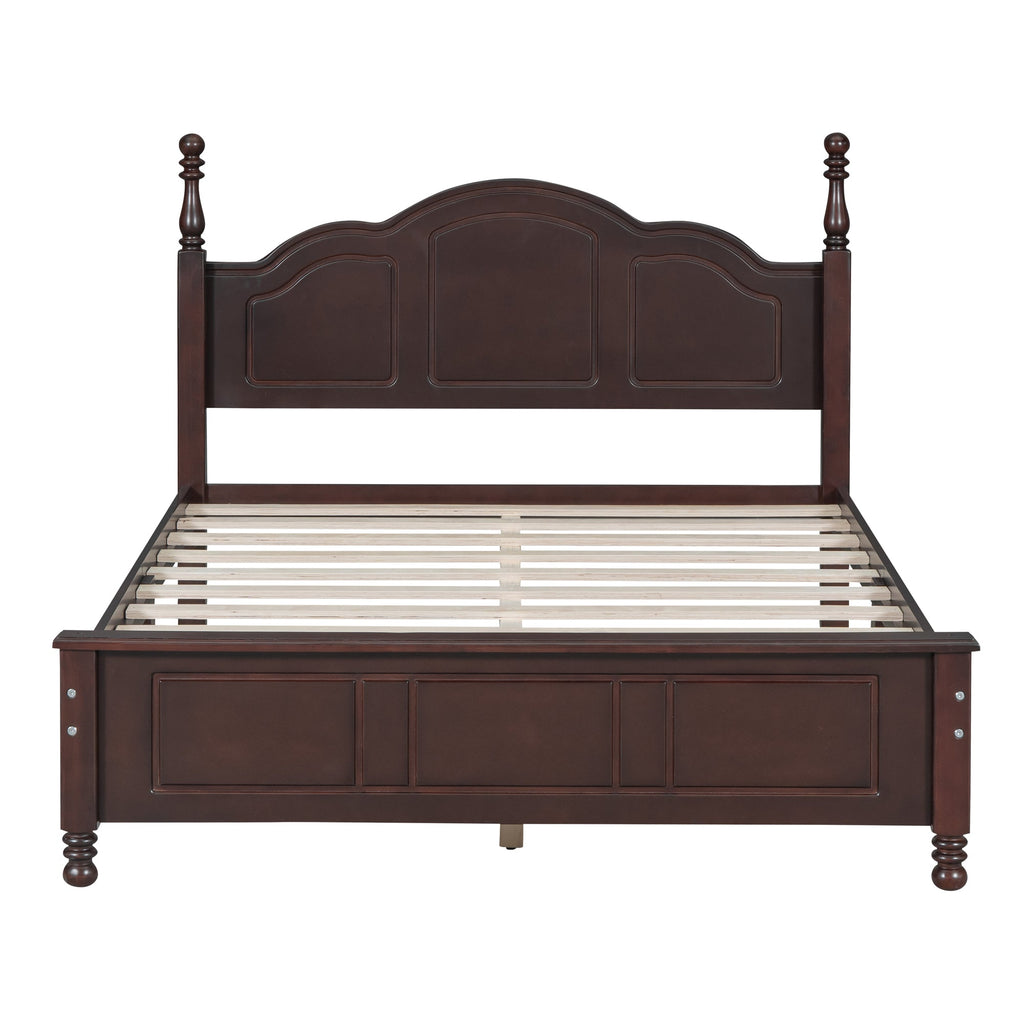 Full Size Wood Platform Bed Frame - Retro Style