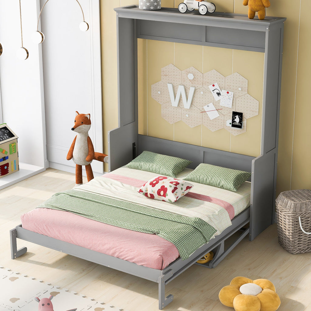 Queen Size Murphy Bed with Shelf
