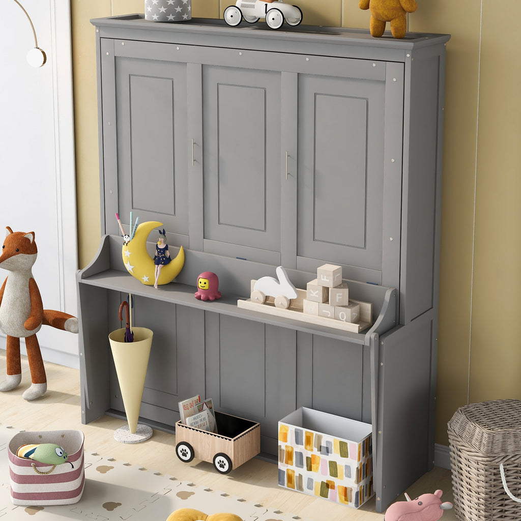 Queen Size Murphy Bed with Shelf