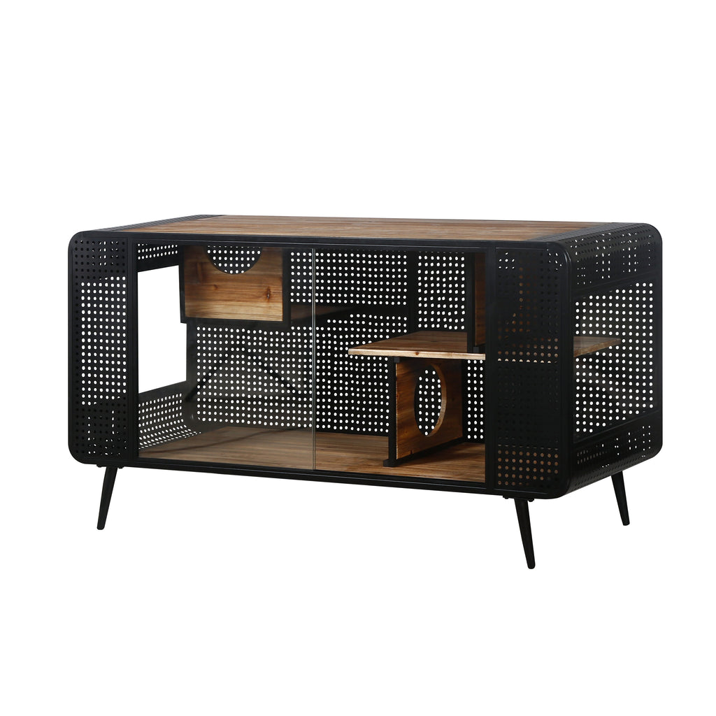 Spacious Cat House with Tempered Glass