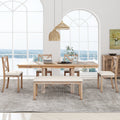 TOPMAX Farmhouse 82-Inch 6-Piece Extendable Dining Set