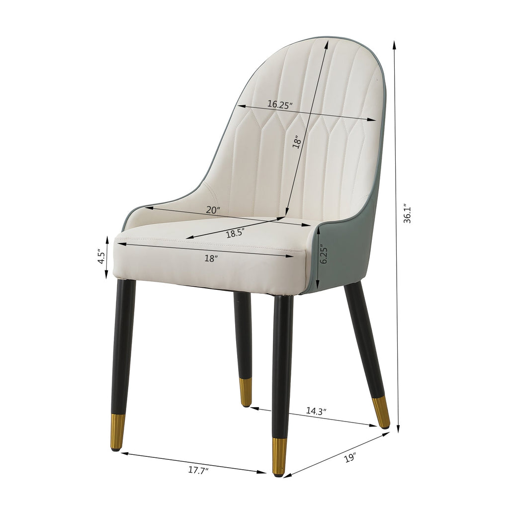 Modern Dining Chairs Set of 2 pcs Faux Leather Dining Chair