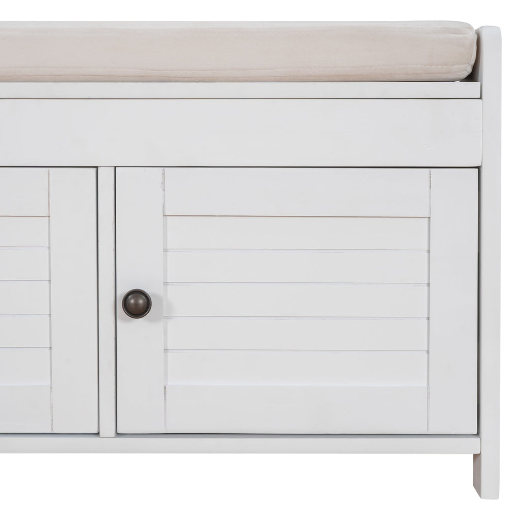 TREXM Storage Bench with 3 Shutter-shaped Doors