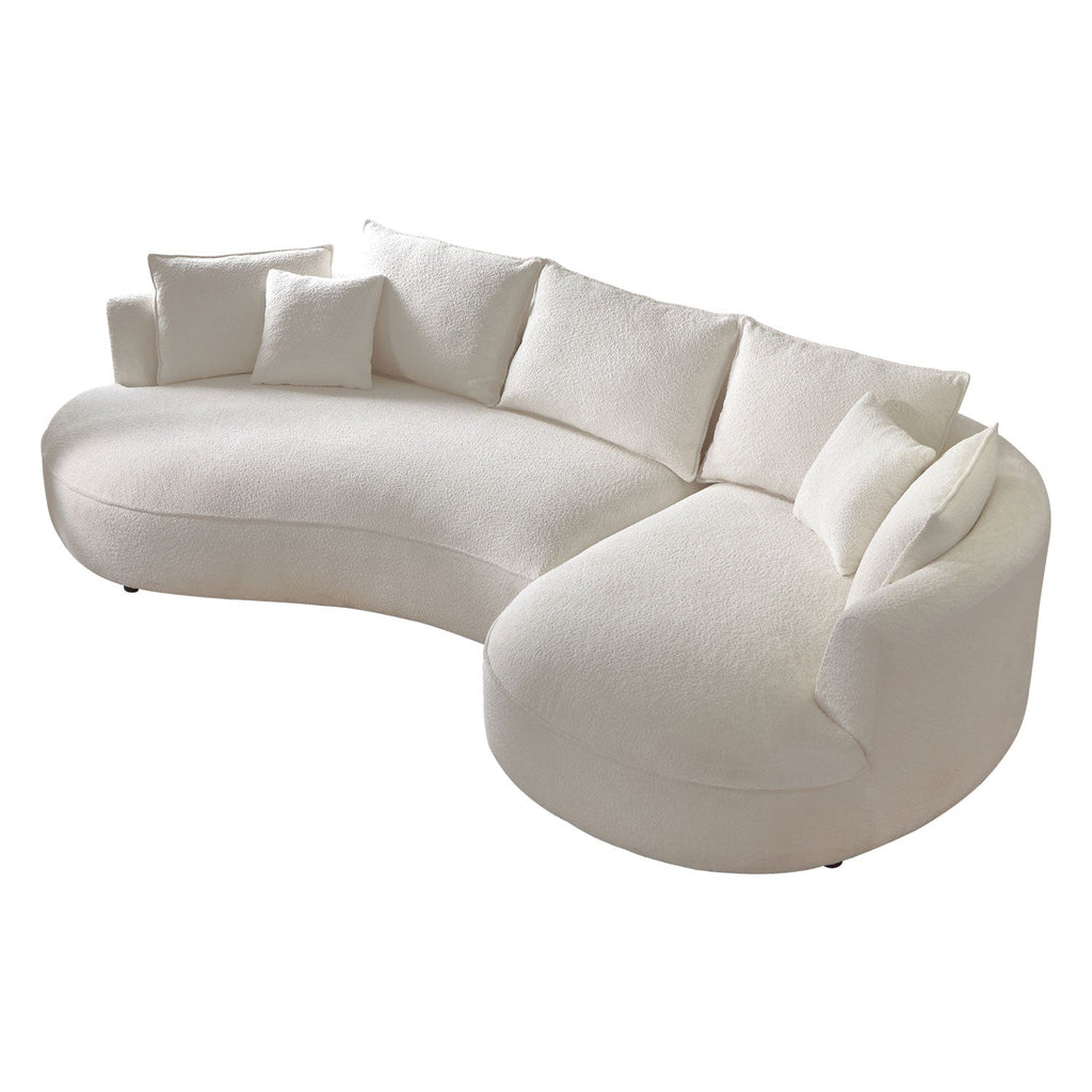 Curved Sofa with Ingenious Shape in Beige