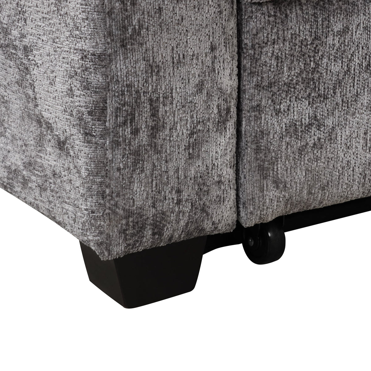 61.6" Pull Out Sofa Bed - Modern Chenille Convertible Loveseat