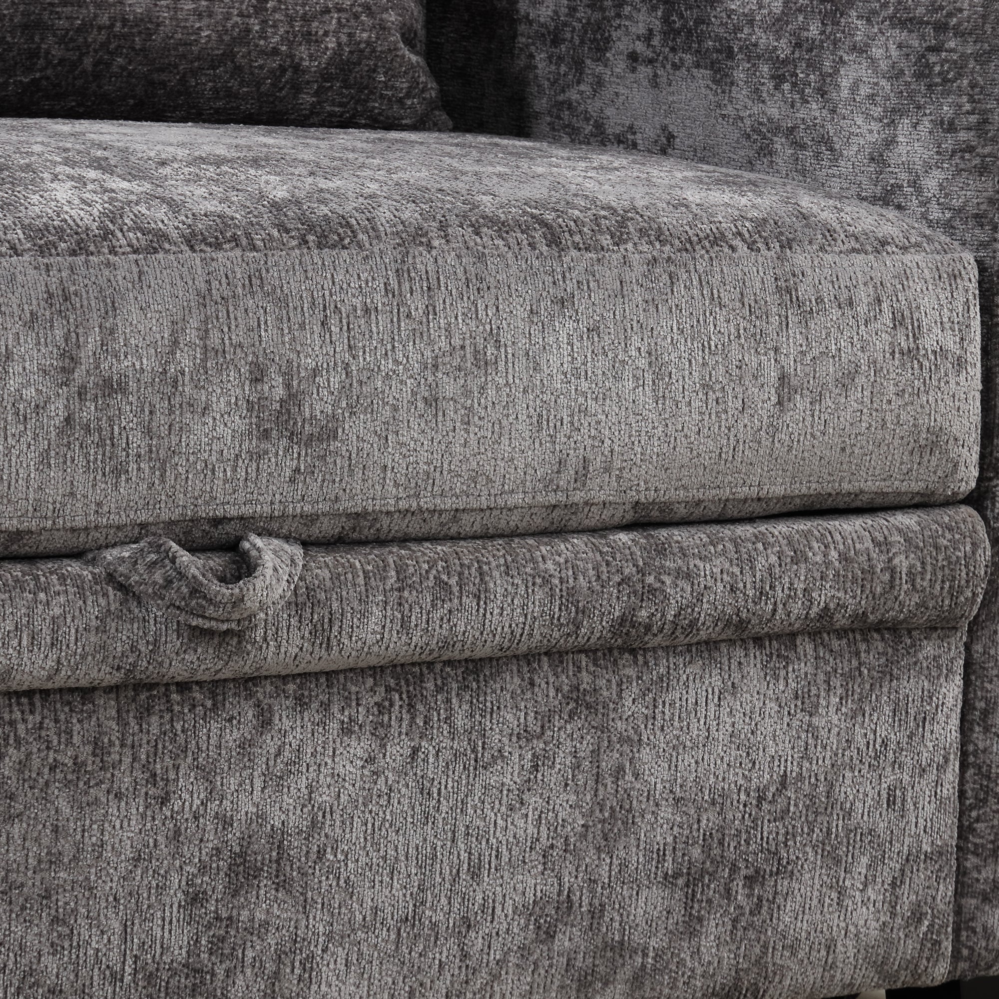 61.6" Pull Out Sofa Bed - Modern Chenille Convertible Loveseat