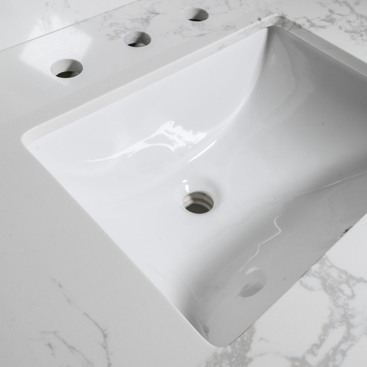 Montary 43x22 Bathroom Stone Vanity Top - Engineered Stone Carrara