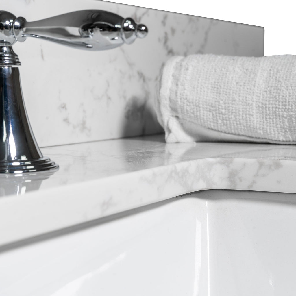 Montary 43x22 Bathroom Stone Vanity Top - Engineered Stone Carrara