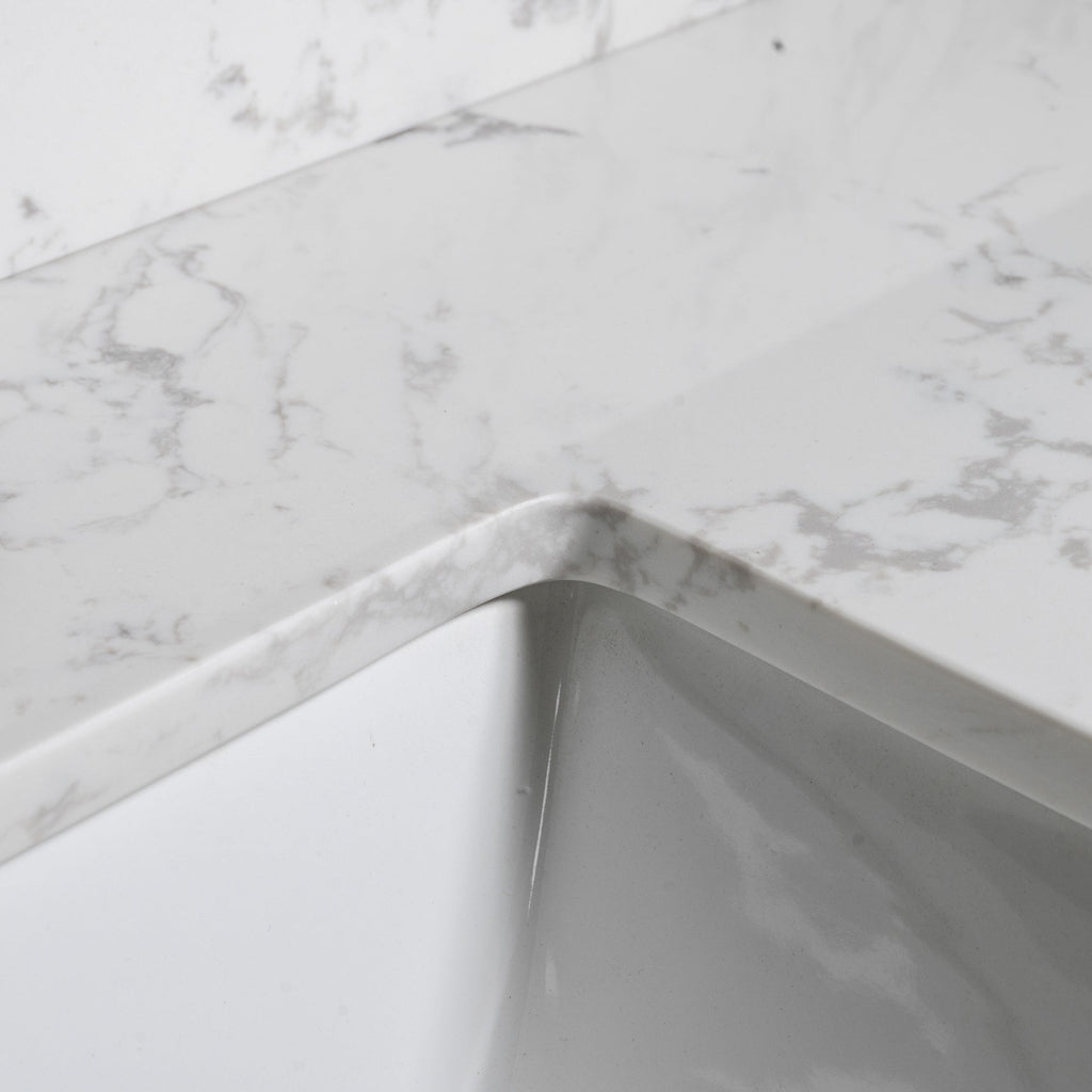Montary 43x22 Bathroom Stone Vanity Top - Engineered Stone Carrara