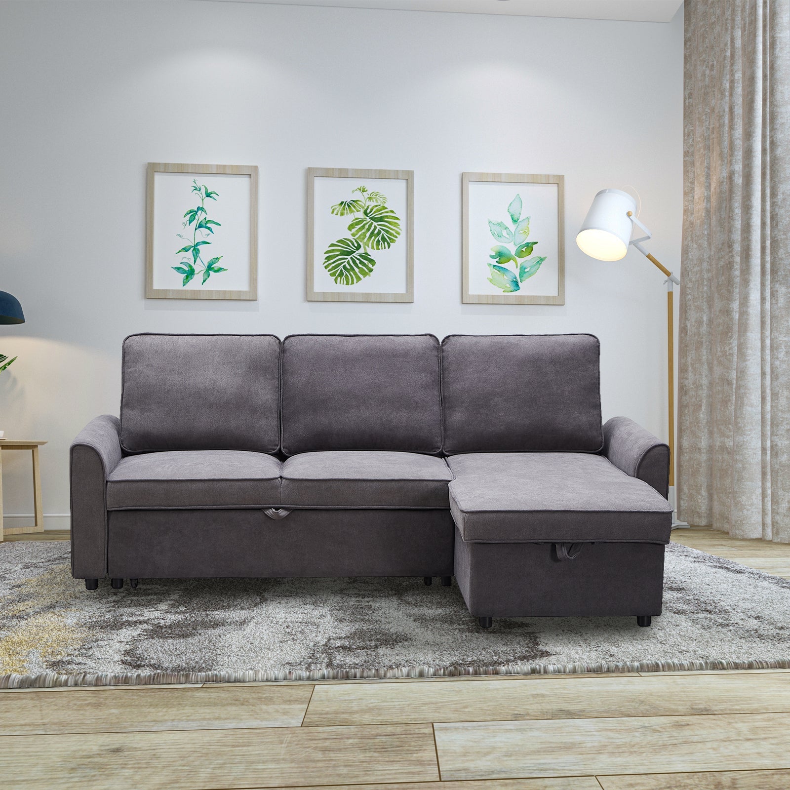 Modern Modular L-Shaped Sofa Bed with Chaise Longue