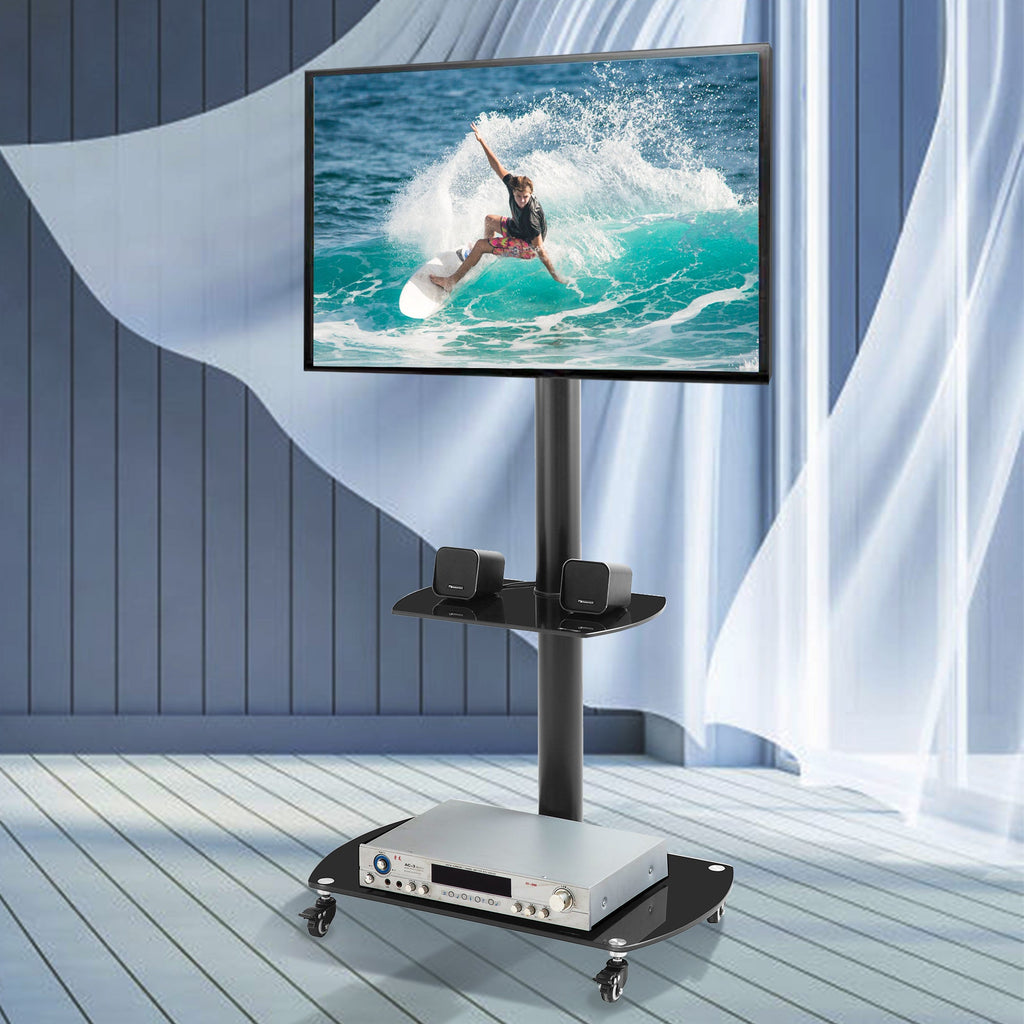 Height and Angle Adjustable Multi-Function Mobile TV Stand
